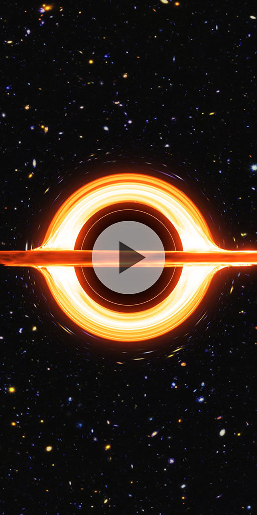 Black hole. Front view. Live wallpaper for Lenovo phones