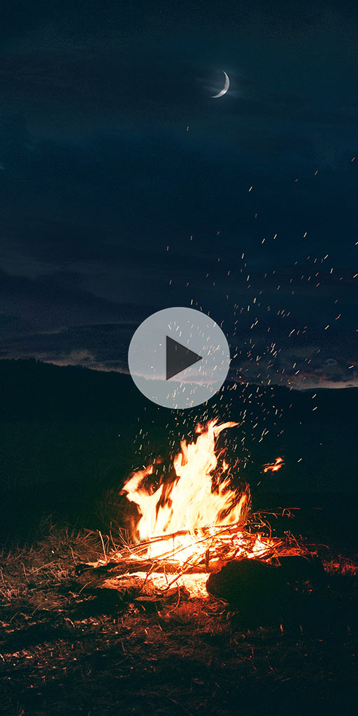 Bonfire and sparks. Live wallpaper for Samsung phones