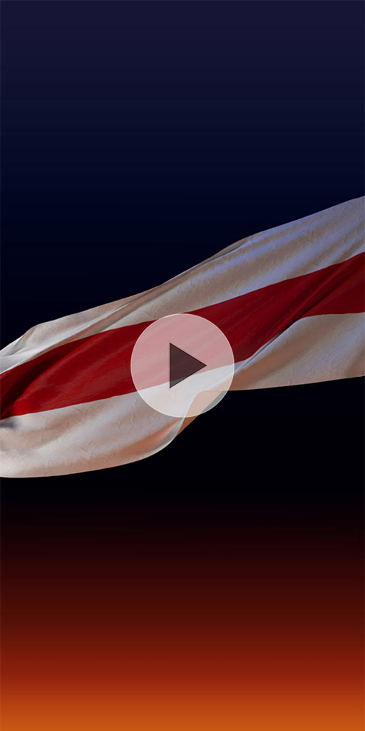 White-red-white flag against the dark sky. Live wallpaper for Android