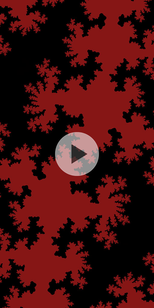 Black and red 2d fractal. Abstract live wallpaper for Android phones