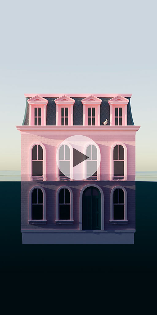 House in water. Live wallpaper for Android