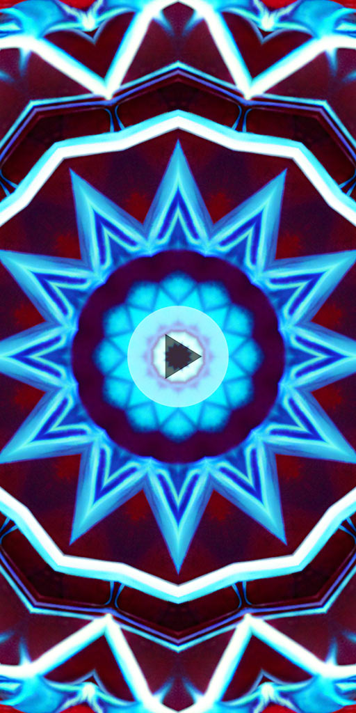 Kaleidoscope in black and blue colors. Live wallpaper