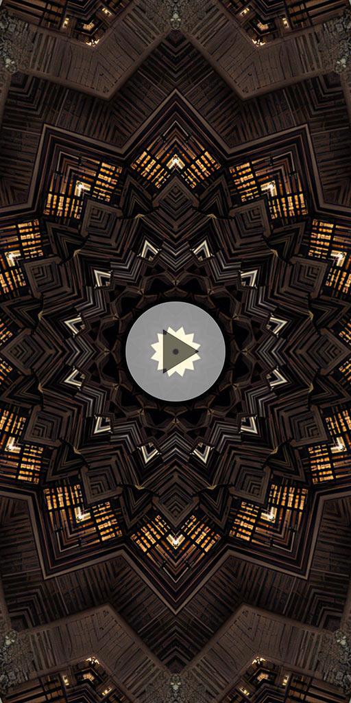 Kaleidoscope in black, gray and white colors. Live wallpaper
