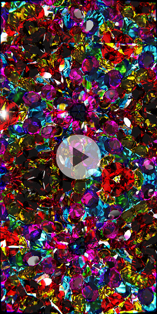 Kaleidoscope with gems. Live wallpaper