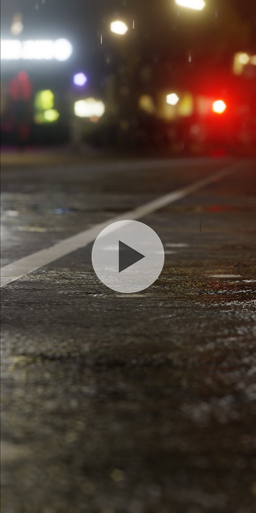 Rain on the asphalt. Live wallpaper for Lenovo phones
