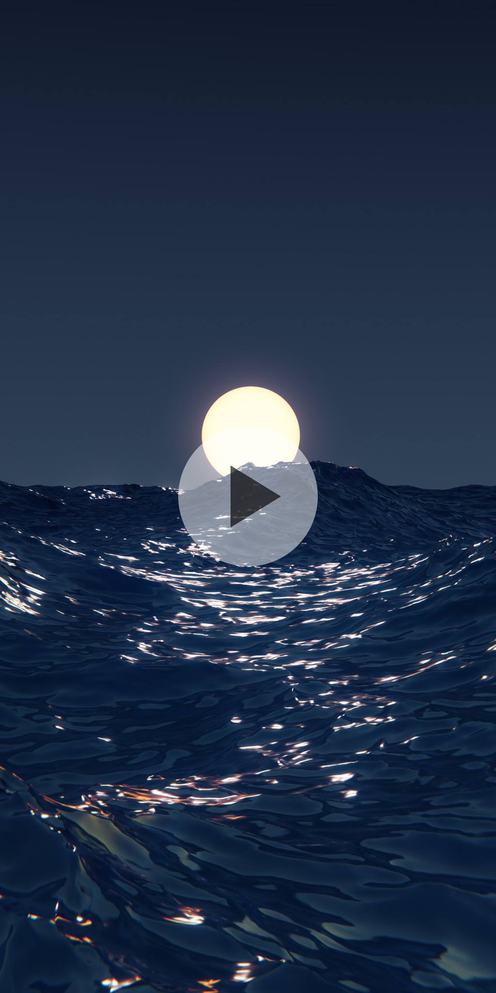 Water and moon. Live wallpaper