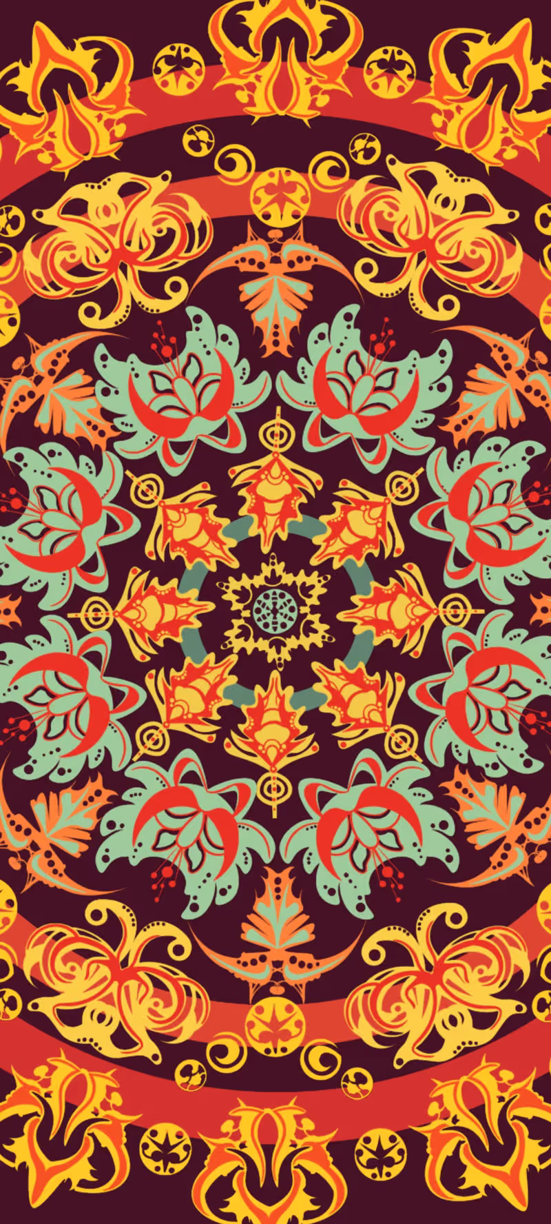 Abstract pattern with plant motives.