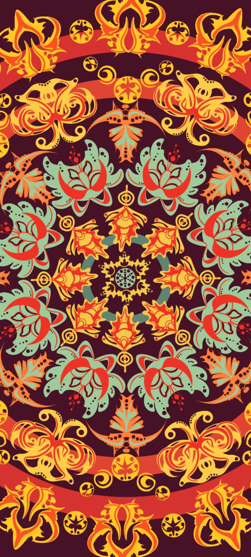 Abstract pattern with plant motives.
