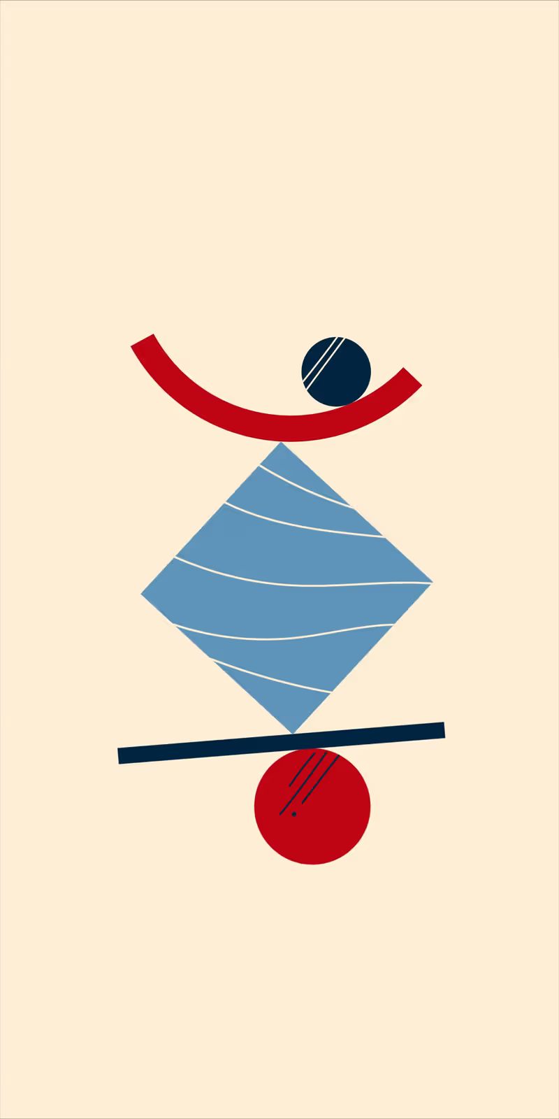Geometric shapes balance and change shape.