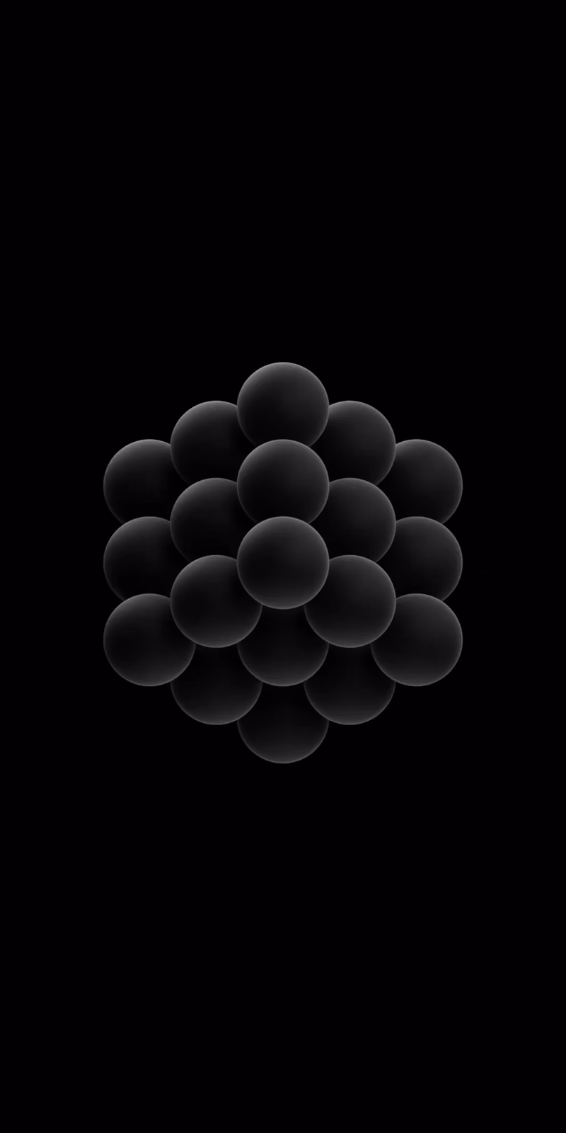 Moving cube made up of balls.