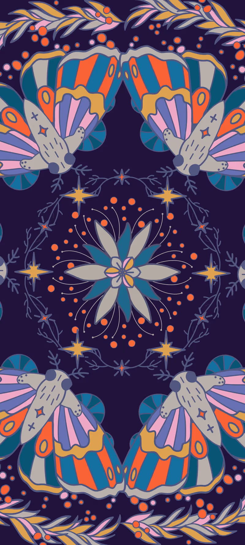 A circular pattern of butterflies rotates in a seamless loop.
