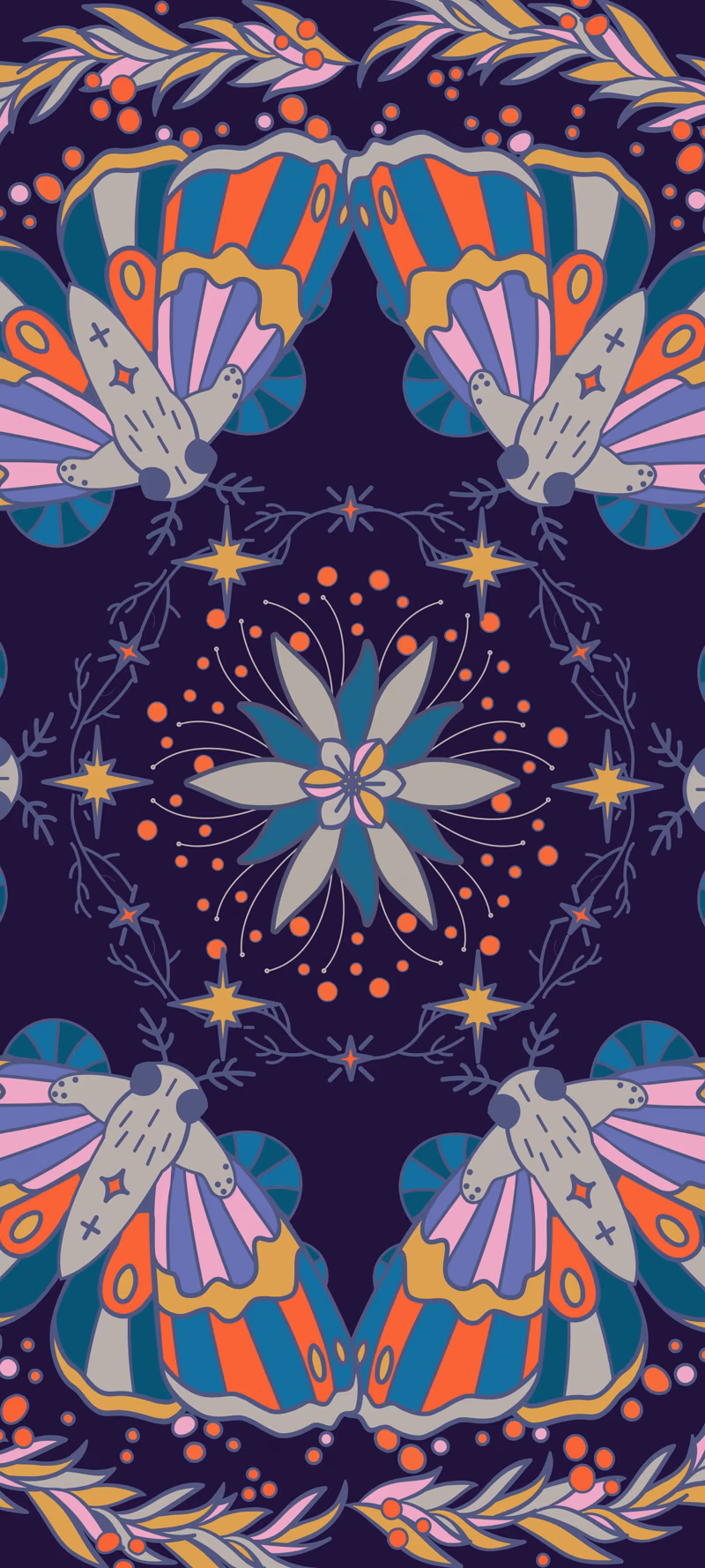 A circular pattern of butterflies rotates in a seamless loop.