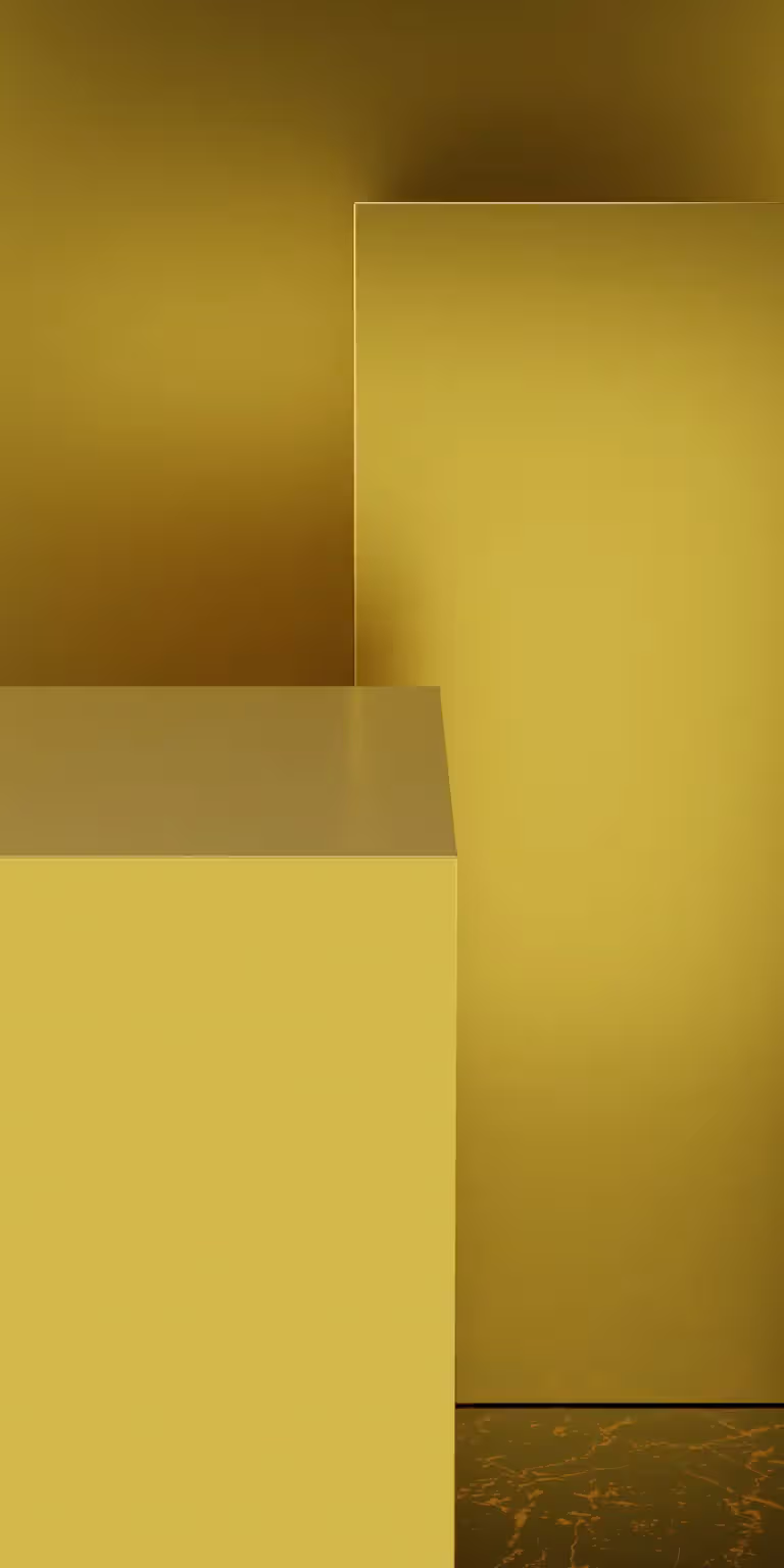 Gold cubes transform into different shapes.