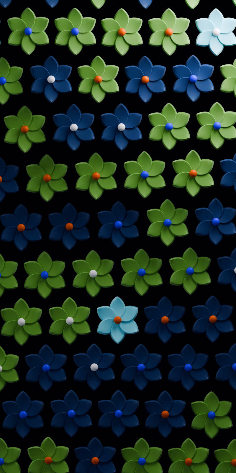 A floral pattern continuously transforms into new shapes.