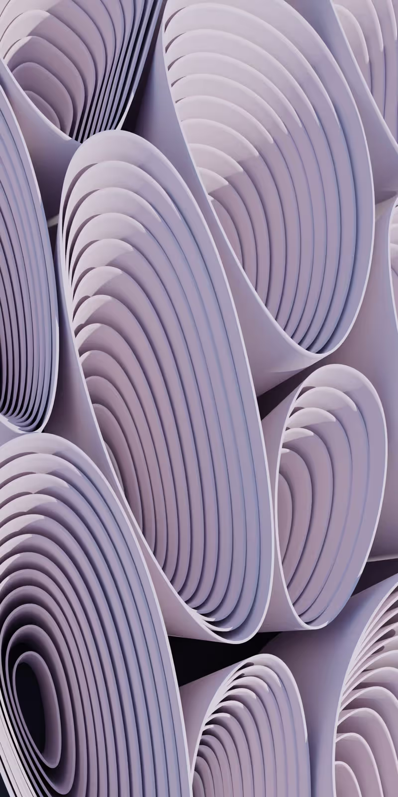 Abstract white shapes flow and transform.
