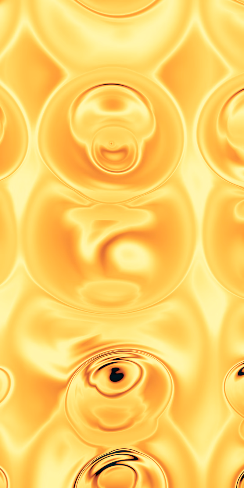 Large golden circles ripple like molten metal.