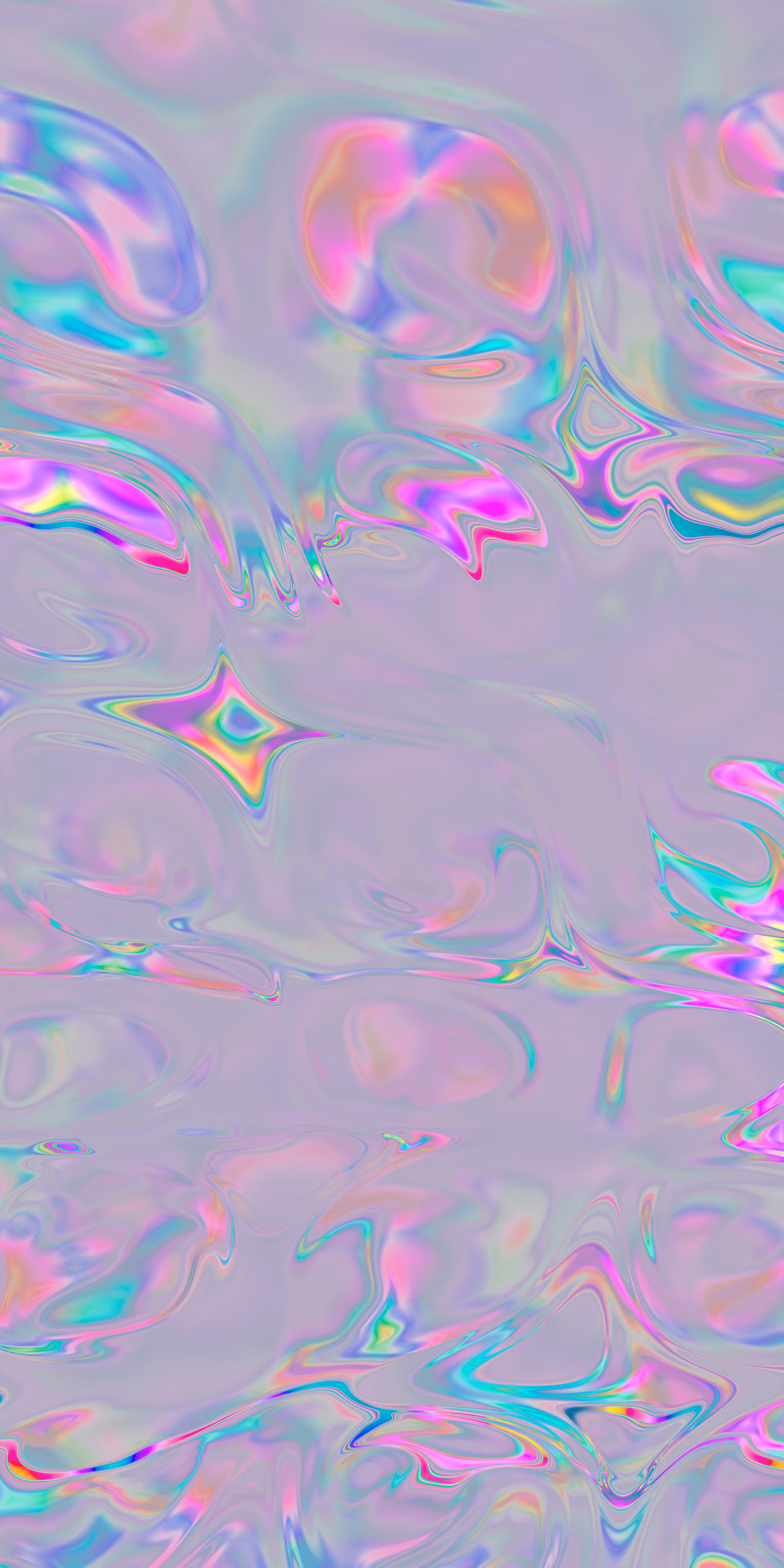 Medium-sized circles shimmer in soft pink, blue, and purple.