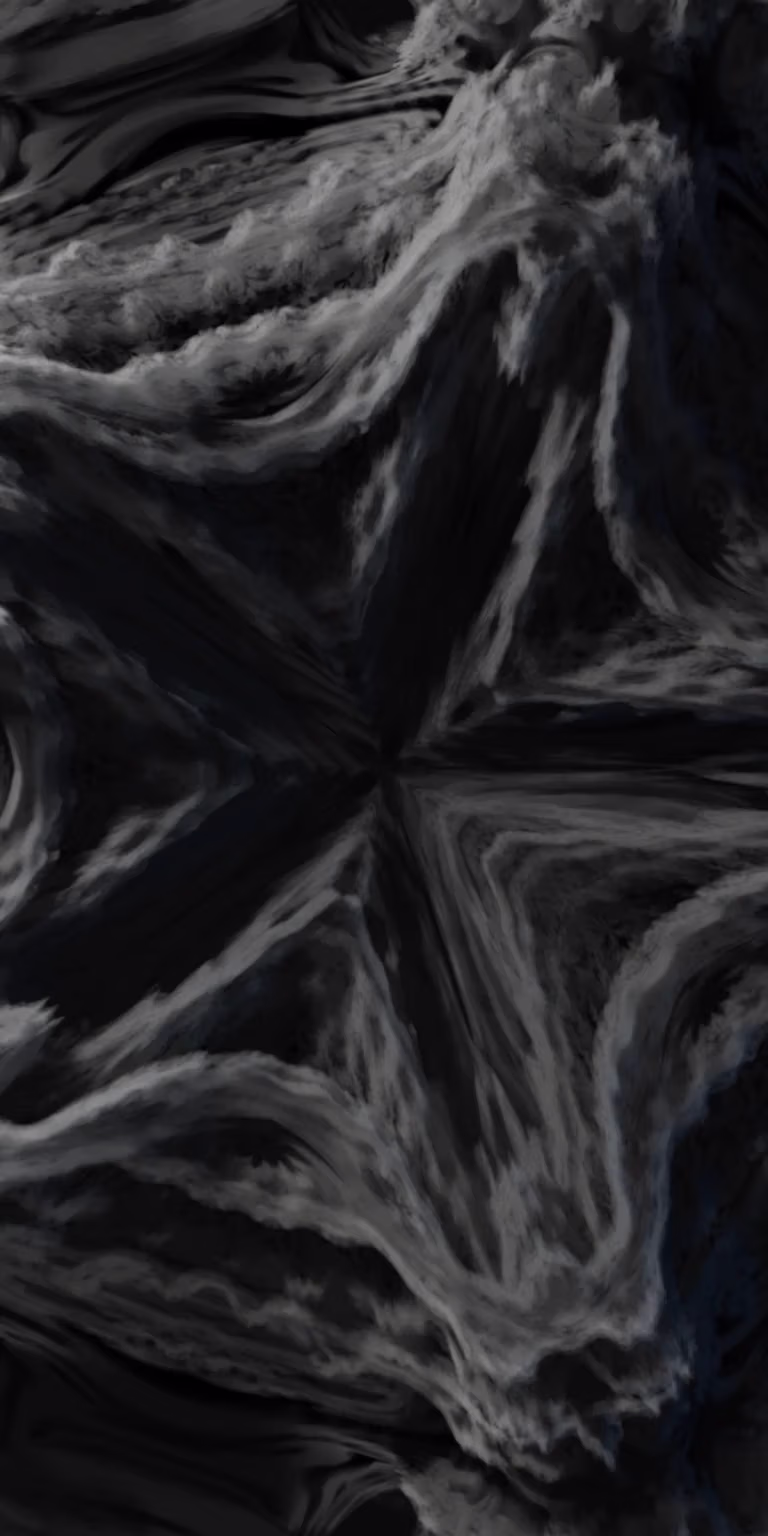 A black-and-white fractal unfolds in a seamless loop.