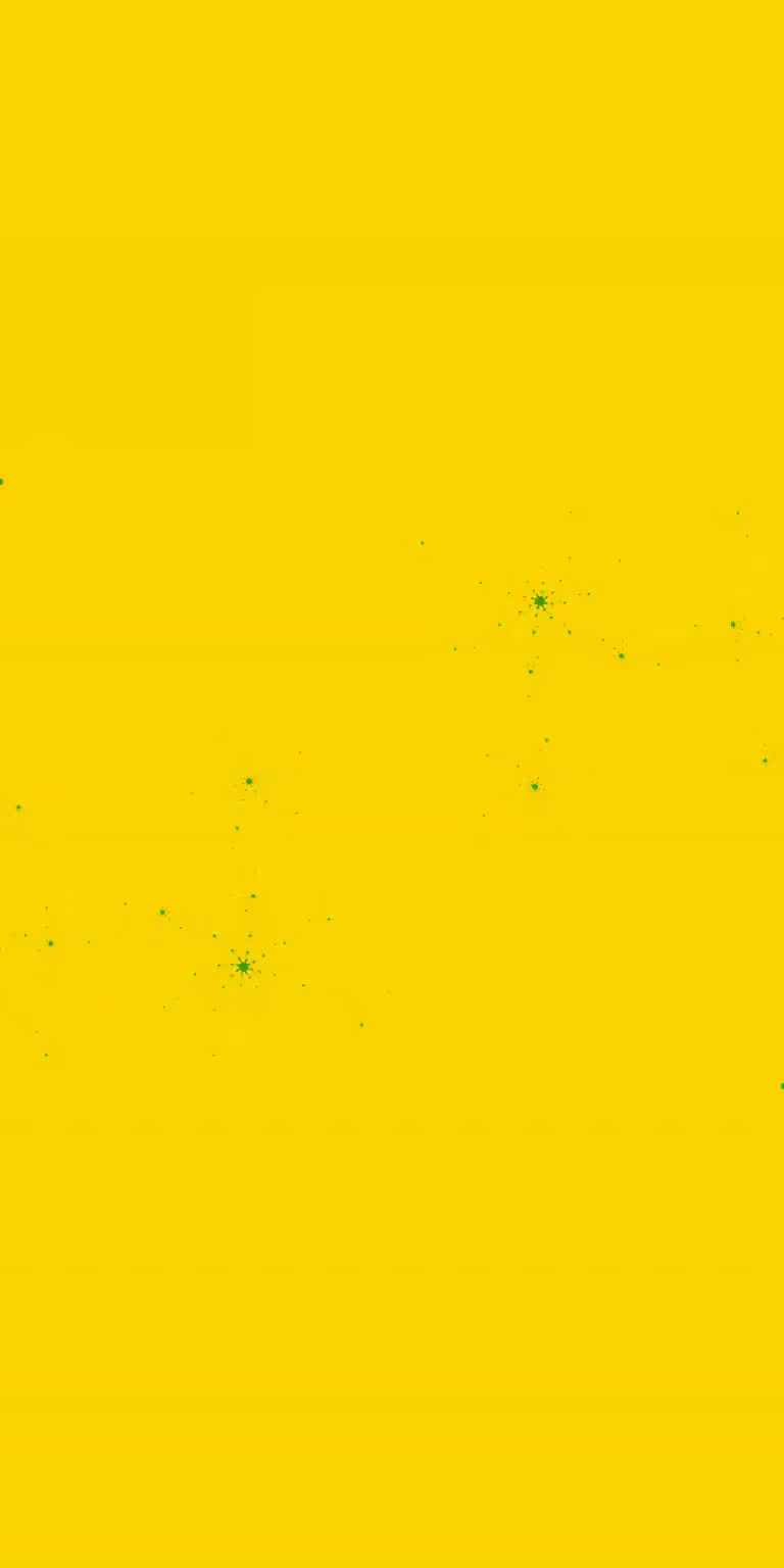 A green-and-yellow Mandelbrot fractal unfolds in a seamless loop.