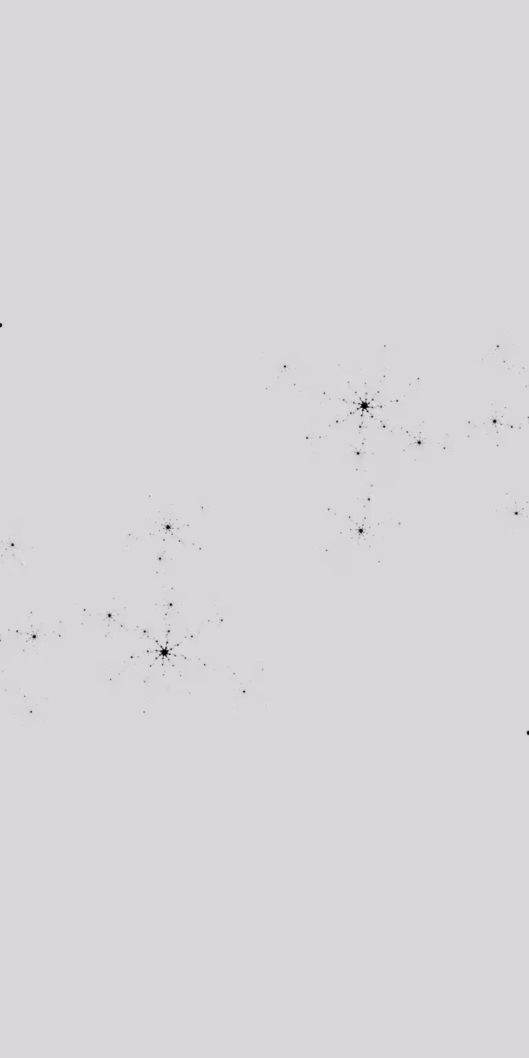 A gray-and-black Mandelbrot fractal unfolds in a seamless loop.