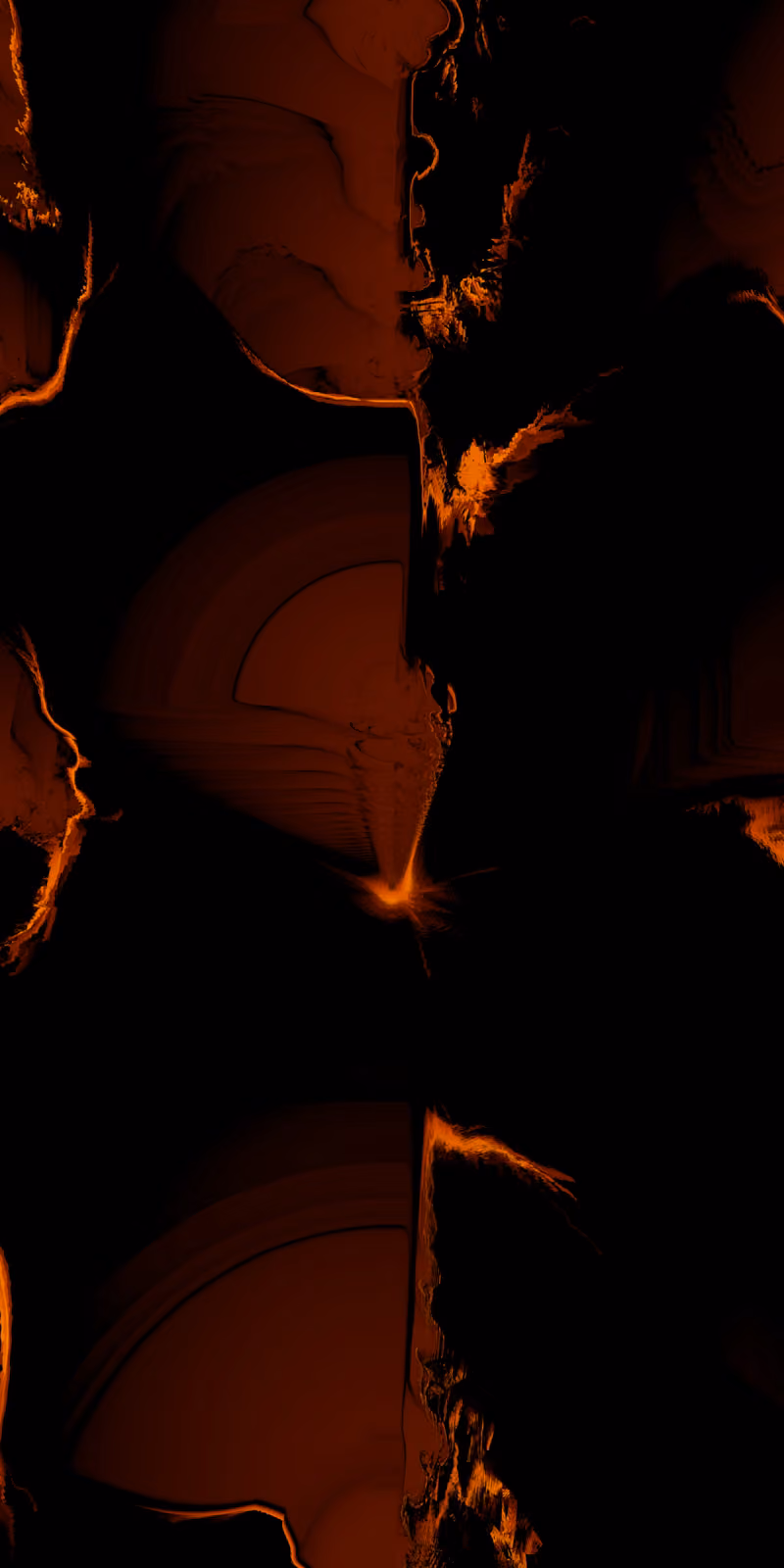 Dark orange fractal peaks glow against black.