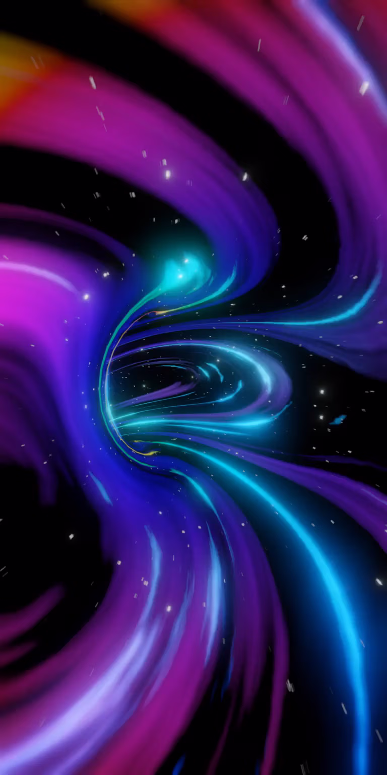 Flight in the hyperspace tunnel.