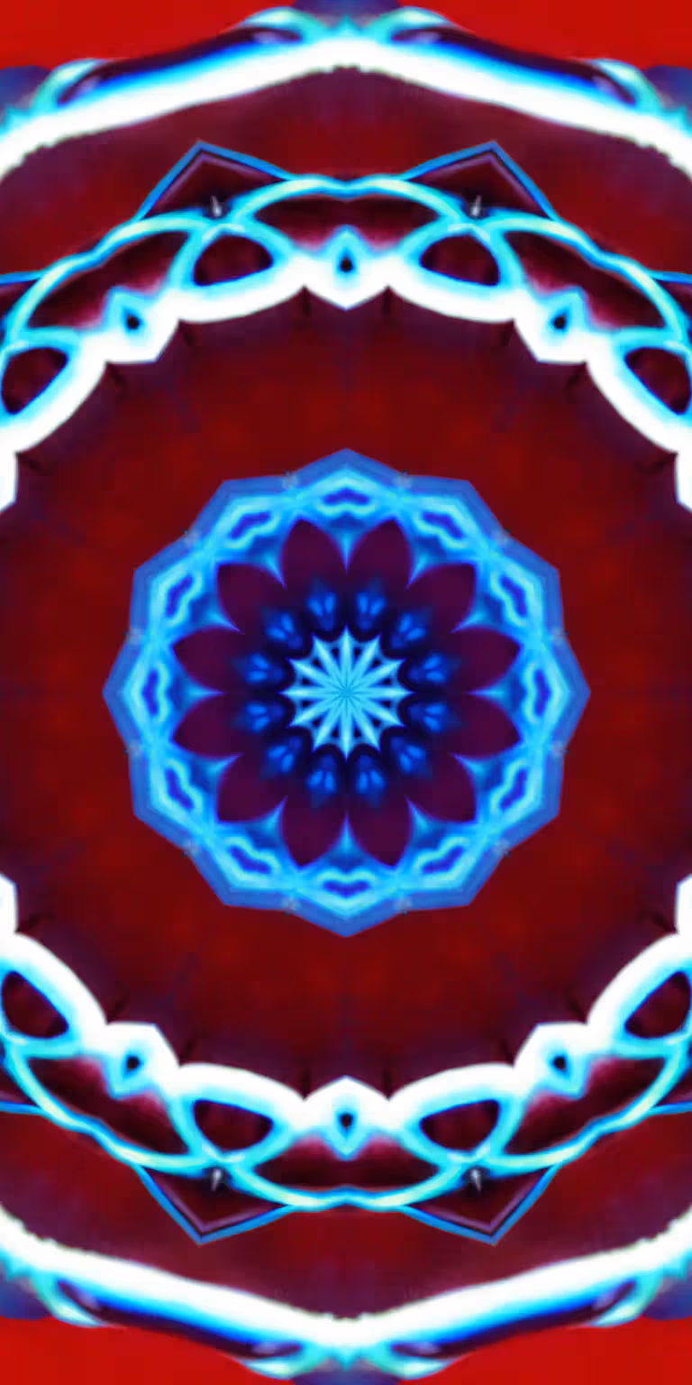 Black and blue colors glitter in the kaleidoscope.