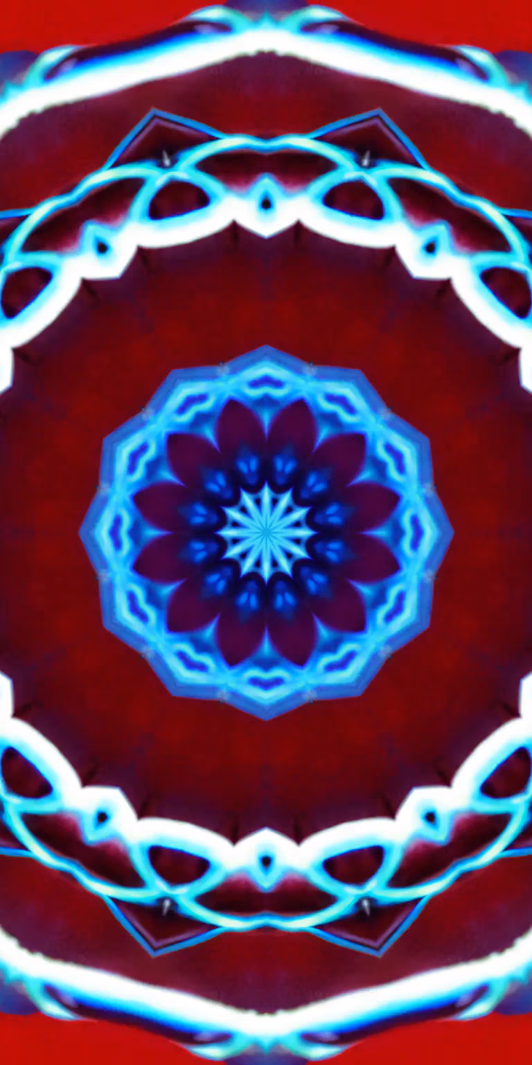 Black and blue colors glitter in the kaleidoscope.