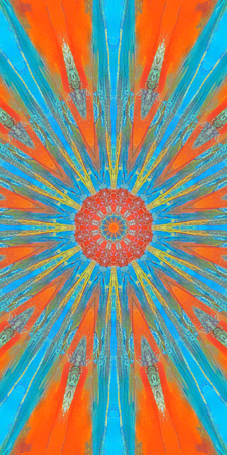 Colors glitter in the kaleidoscope.