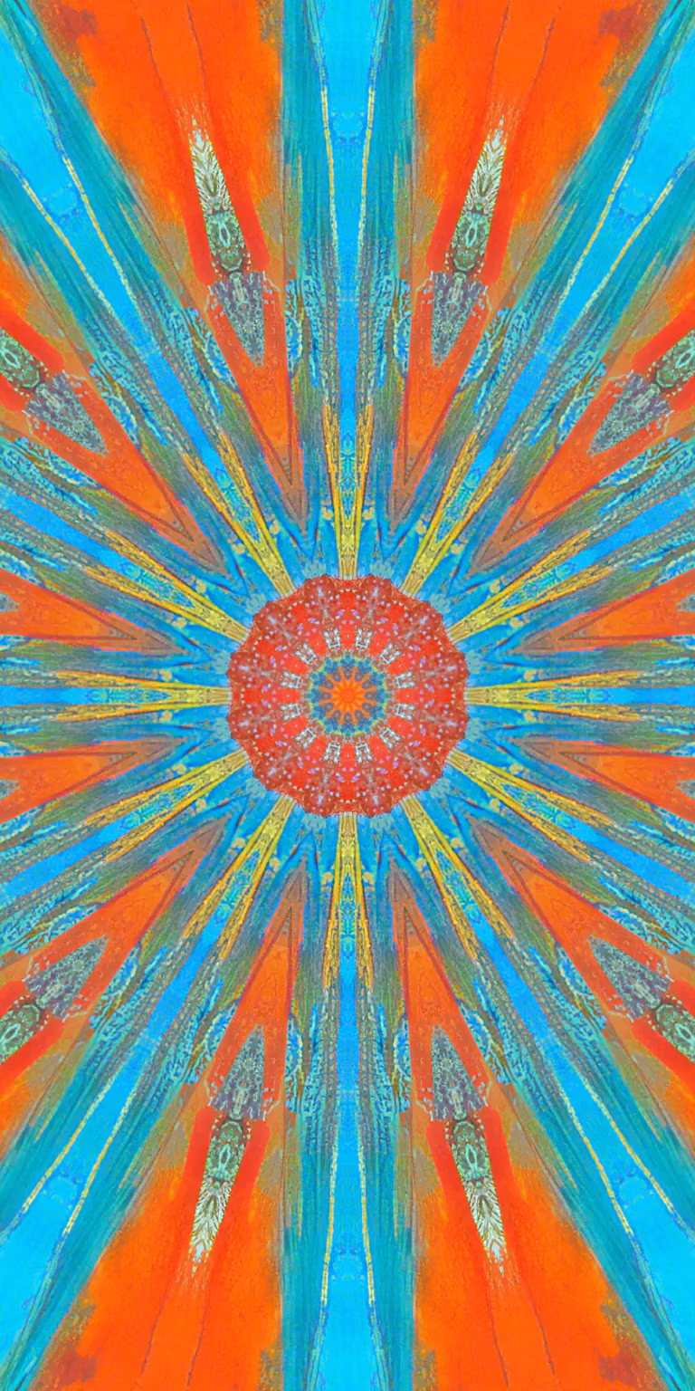 Colors glitter in the kaleidoscope.