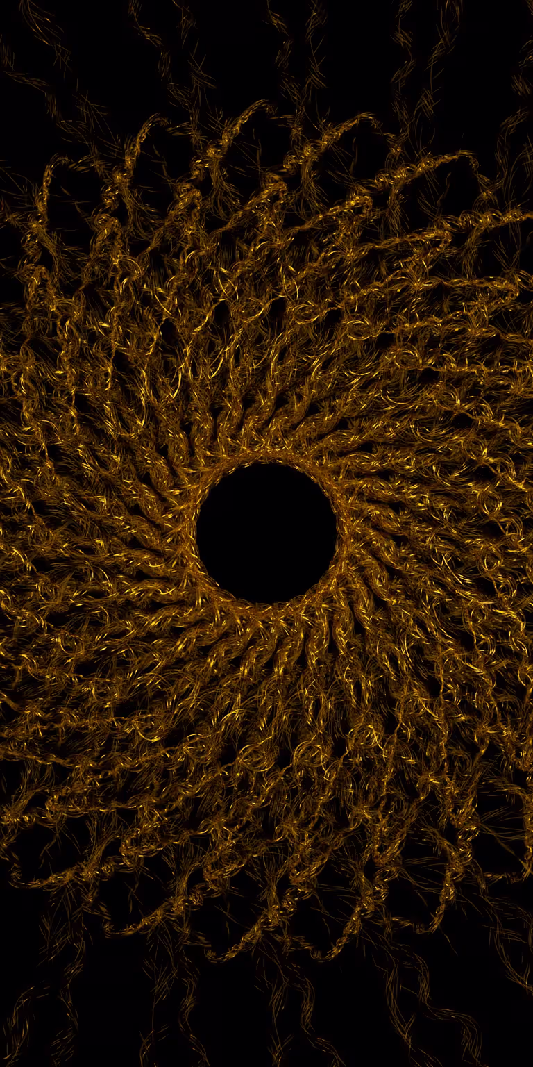 Mesmerizing transformations of a gold lace pattern.