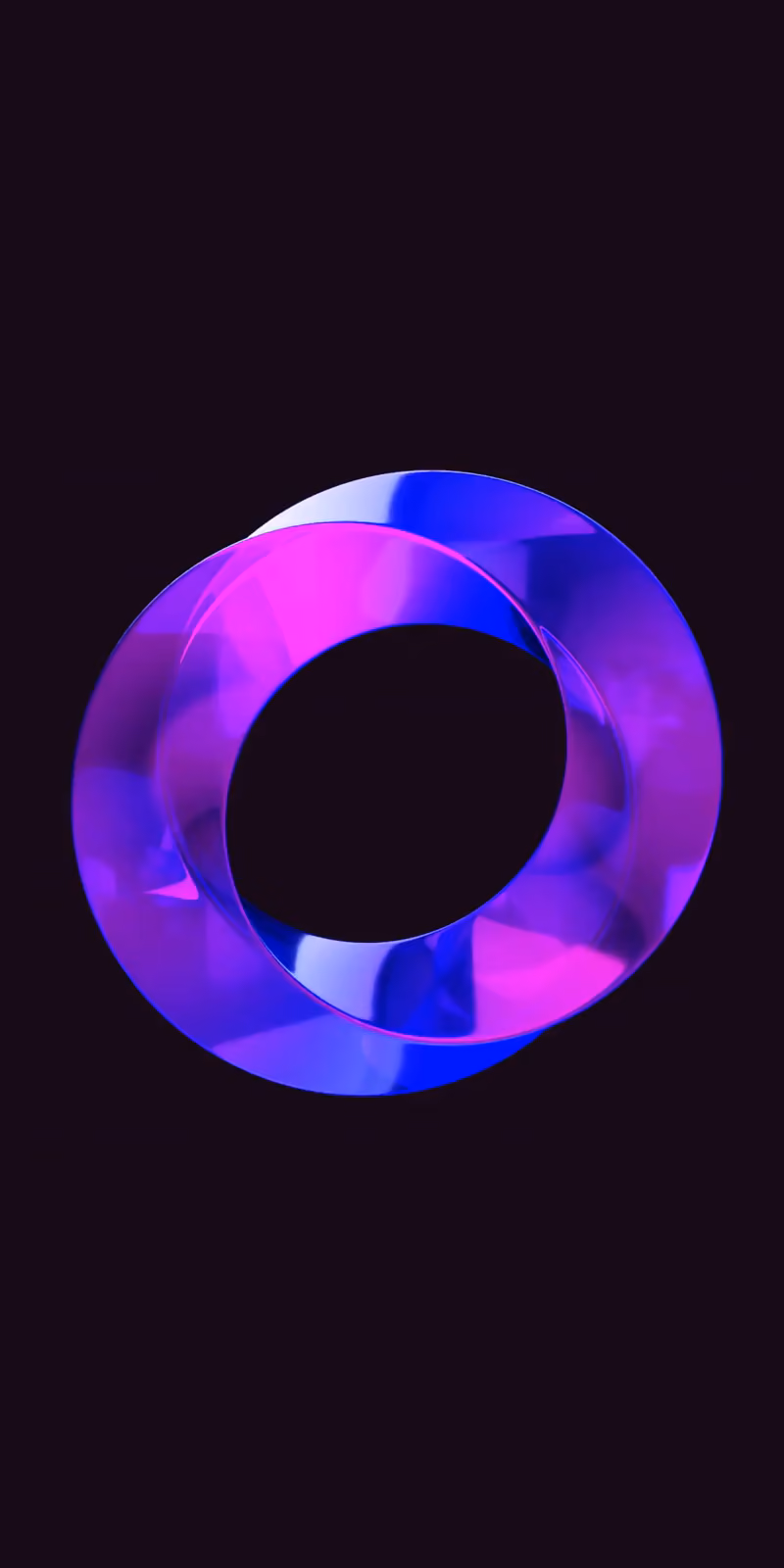 A glossy purple Möbius strip flows in a seamless loop.