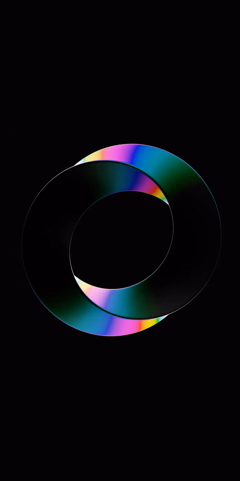A flowing 3D Möbius strip rotates in a seamless loop.