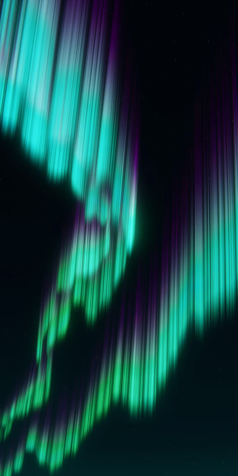 Blue-turquoise northern lights.