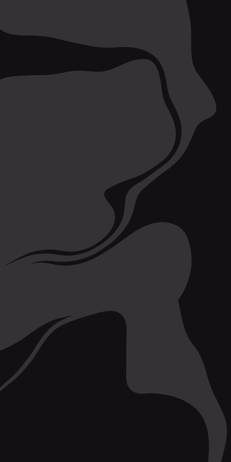 Gray ribbons flow and transform into abstract shapes.
