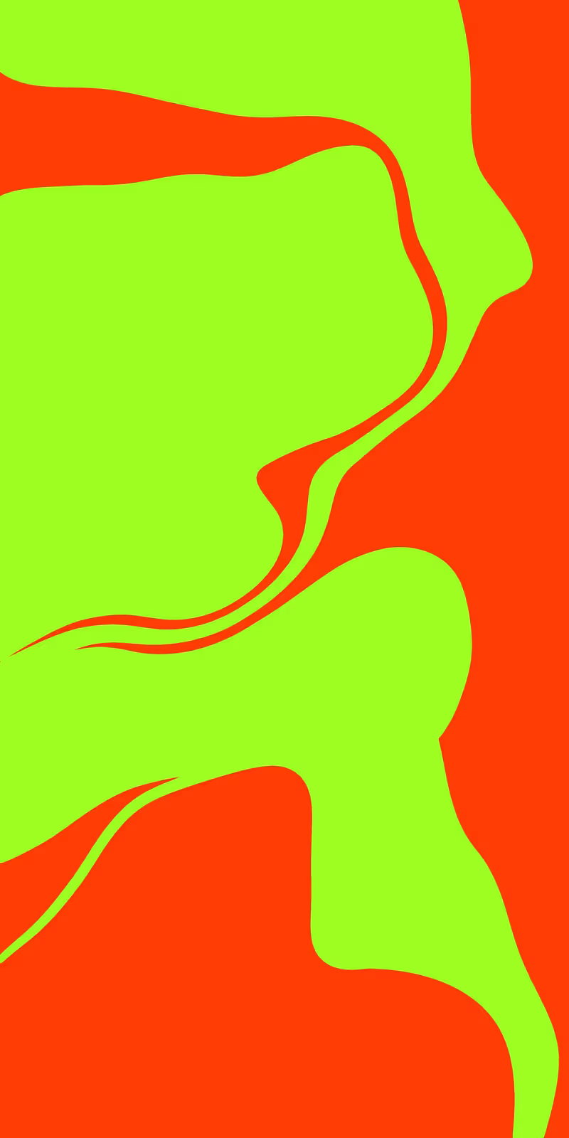 Light green and pink ribbons flow and transform into abstract shapes.