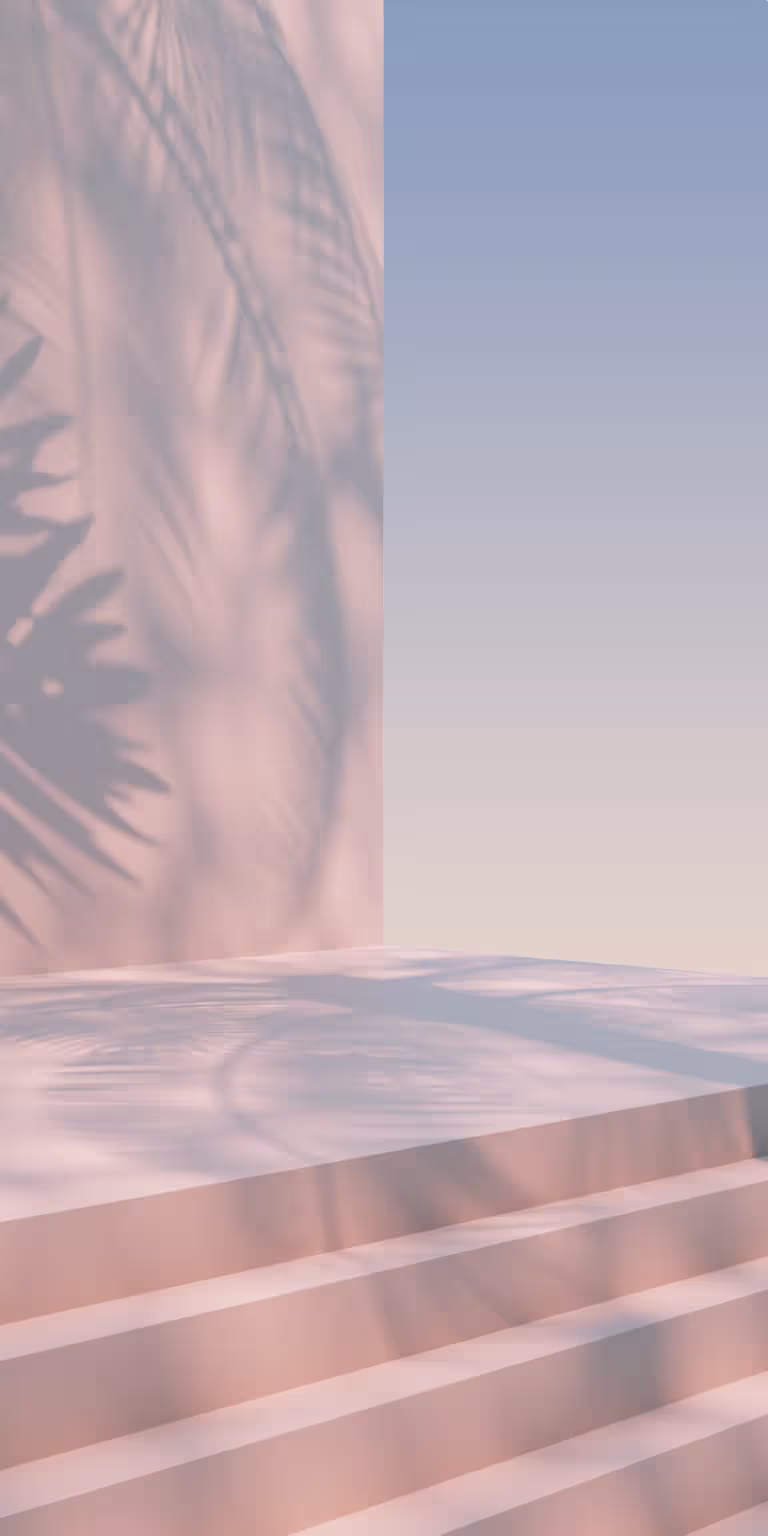 Palm tree shadow. Wall. Sky. Shadow movement.