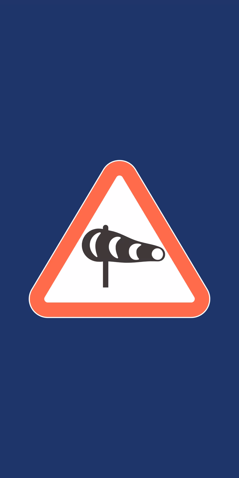 A flag road sign sways in a seamless loop.