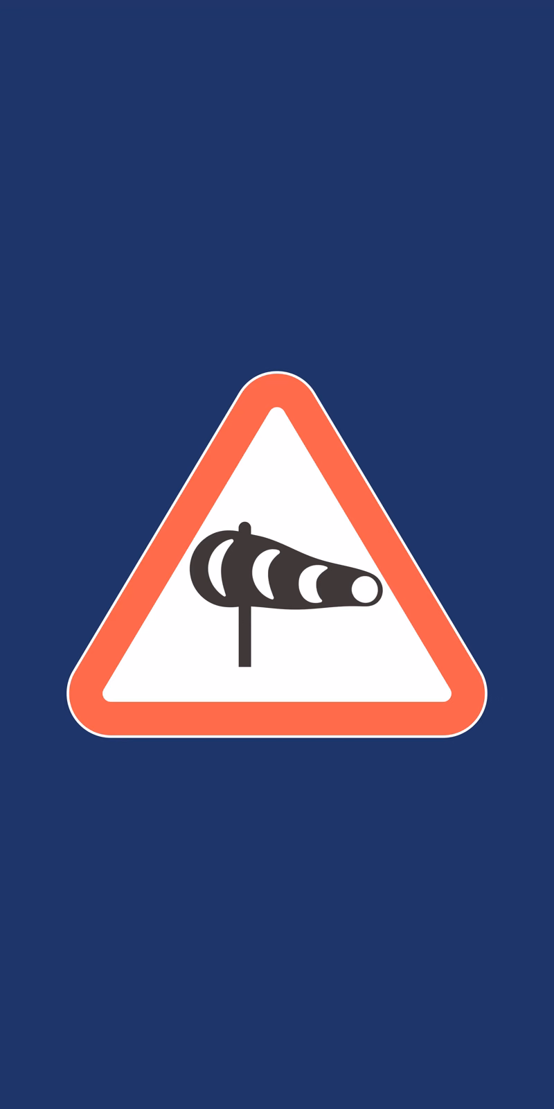 A flag road sign sways in a seamless loop.