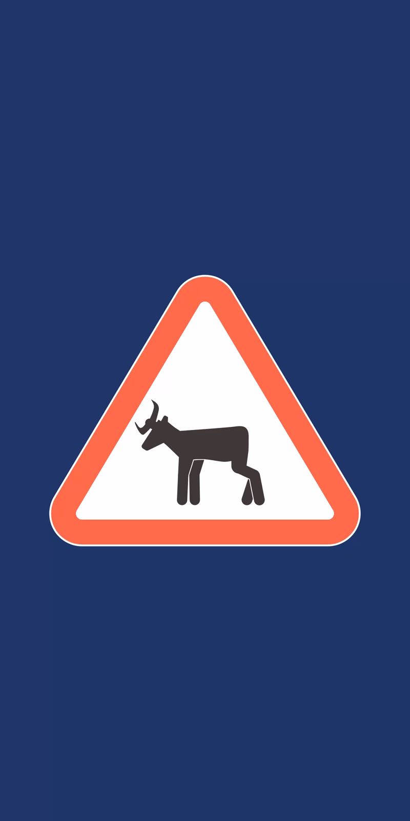 A moose road sign sways in a seamless loop.