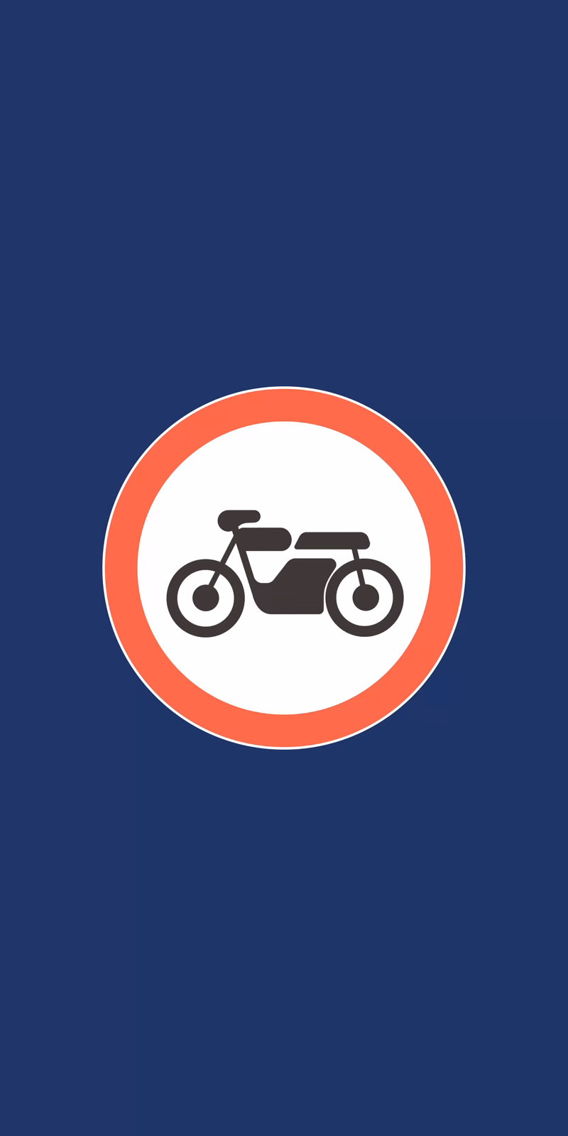 A motorcycle road sign sways in a seamless loop.