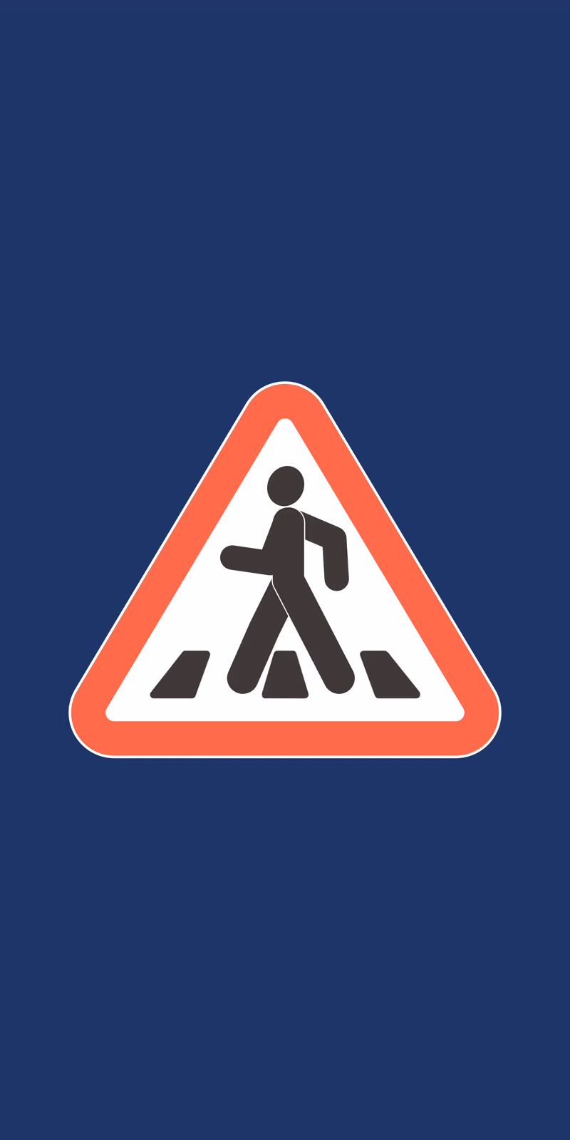 An inverted pedestrian road sign sways in a seamless loop.