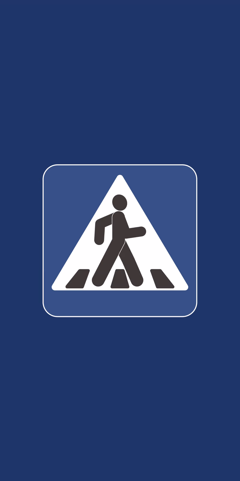 A pedestrian road sign sways in a seamless loop.
