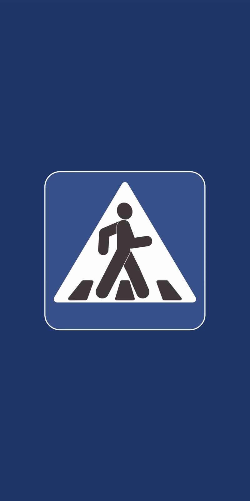 A pedestrian road sign sways in a seamless loop.