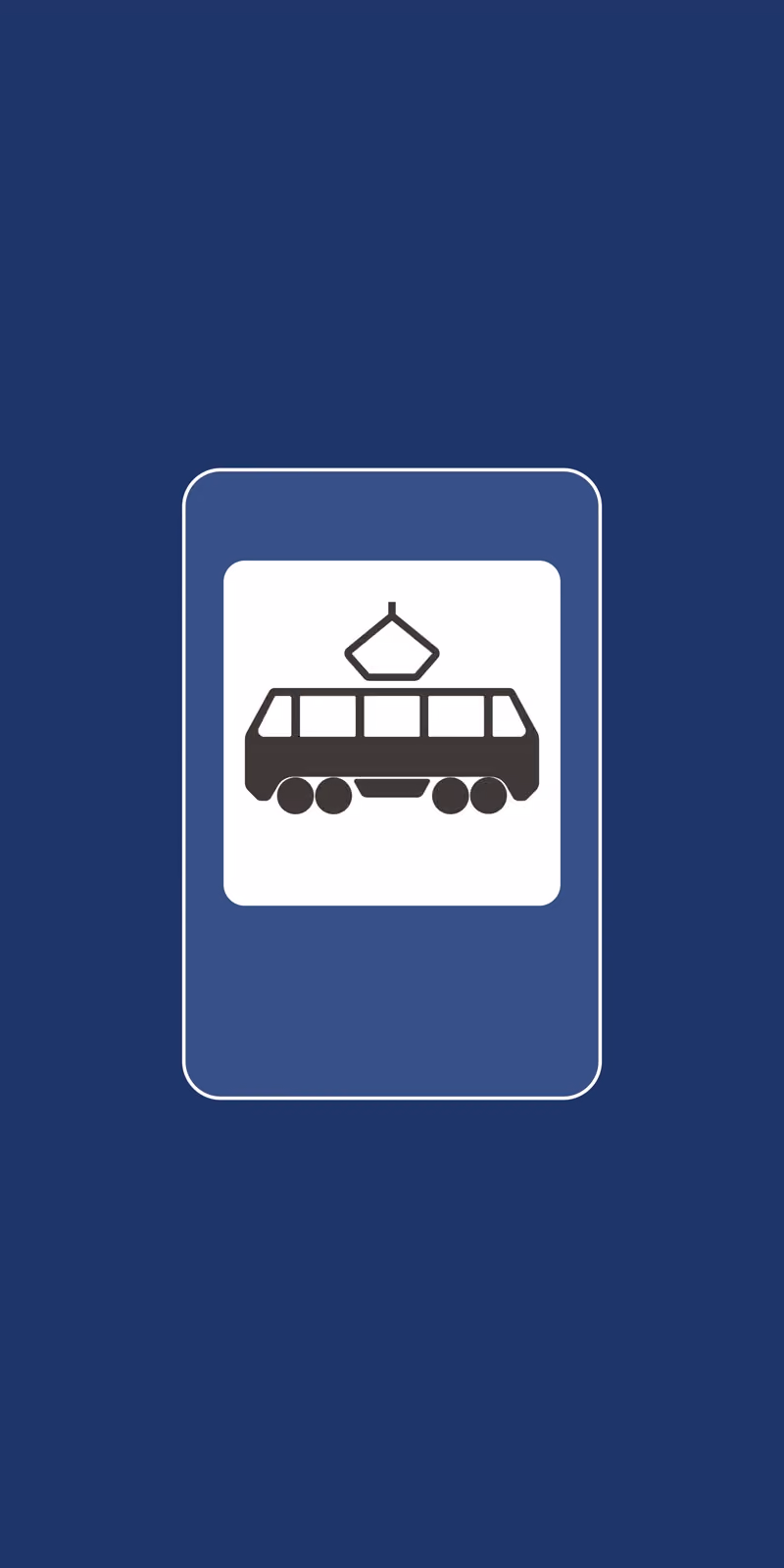 A tram road sign sways in a seamless loop.