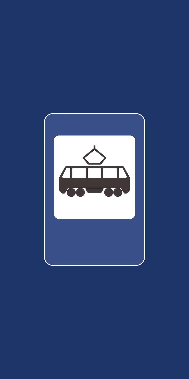 A tram road sign sways in a seamless loop.